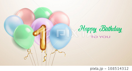 Festive birthday illustration with balloons 108514312