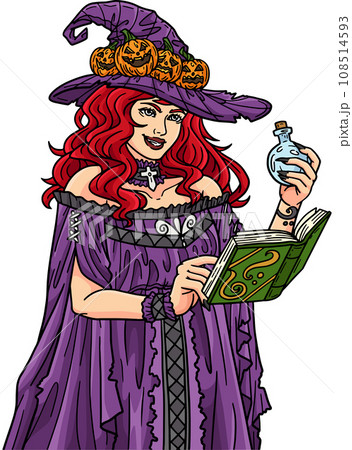 Halloween Witch with a Potion Cartoon Clipart Halloween Witch with a Potion Cartoon Clipart 108514593
