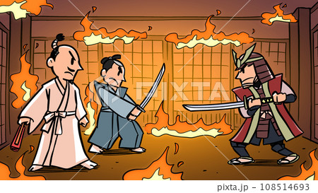 漫画風イラスト本能寺の変 漫画風イラスト本能寺の変 108514693