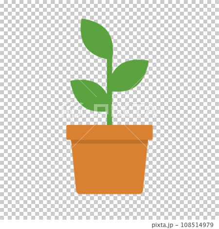 Flowerpot and plant icon. vector. 108514979