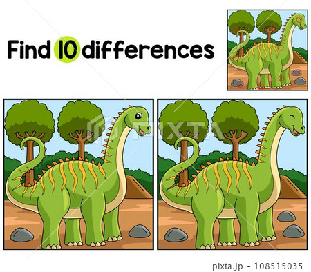 Diplodocus Dinosaur Find The Differences 108515035