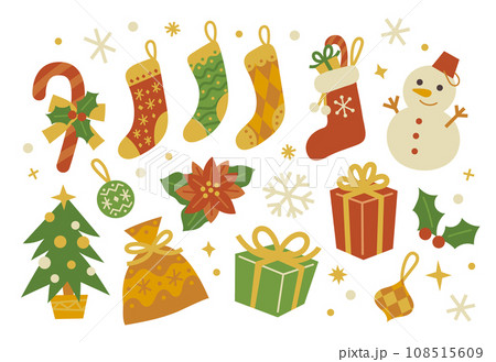クリスマスイラストセット クリスマスイラストセット 108515609