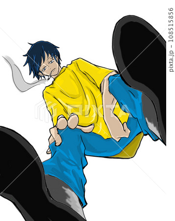 上から見下ろす男性のイラストのイラスト素材 [108515856] - PIXTA