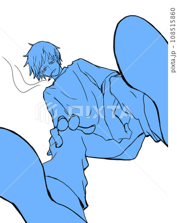 上から見下ろす男性のイラスト 108515860