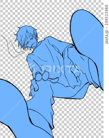 上から見下ろす男性のイラスト 108515860