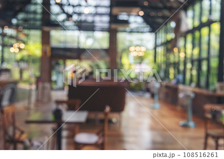 Blurred background cafe coffee shop restaurant in shopping mall with light bokeh business event retail store. Blurry background interior design bar table chair windows decorate indoor space display Blurred background cafe coffee shop restaurant in shopping mall with light bokeh business event retail store. Blurry background interior design bar table chair windows decorate indoor space display 108516261