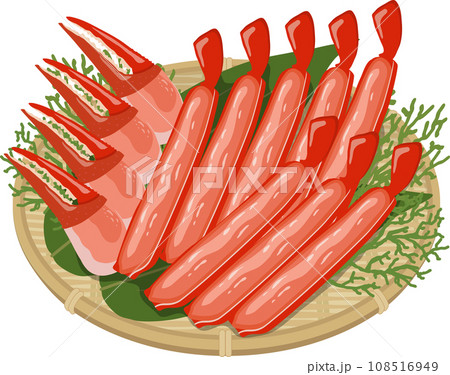 ザルに盛ったカニ ザルに盛ったカニ 108516949