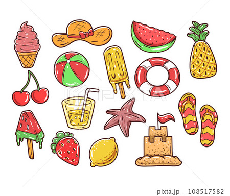 Summer element vector illustration set Summer element vector illustration set 108517582
