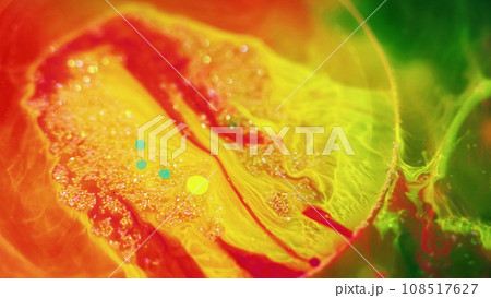 Paint water glitter oil bubble yellow fluid drop Paint water glitter oil bubble yellow fluid drop 108517627