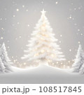 クリスマス背景素材・白いクリスマスツリー　正方形SNS用 108517845