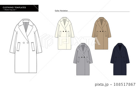 美品！RNA チェスターコート　ペイント　イラスト チェスターコート イラストのイラスト素材 [75198973] - PIXTA