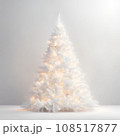 クリスマス背景素材・白いクリスマスツリー　正方形SNS用 108517877