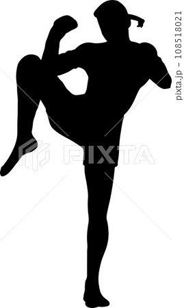 The Muay Thai Silhouette for martial arts or sport concept. 108518021