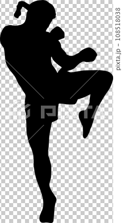 The Muay Thai Silhouette for martial arts or sport concept. The Muay Thai Silhouette for martial arts or sport concept. 108518038