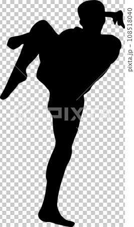 The Muay Thai Silhouette for martial arts or sport concept. The Muay Thai Silhouette for martial arts or sport concept. 108518040