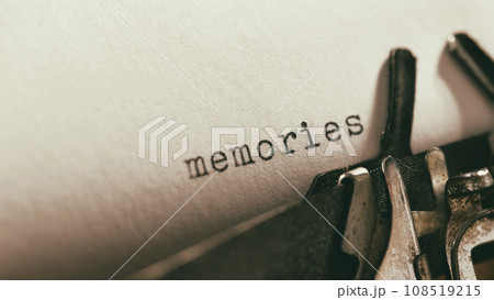 English vocabulary written on an old typewriter. 108519215
