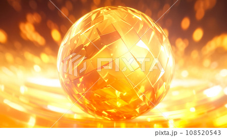 黄金に輝くミラーボール「AI生成画像」 108520543