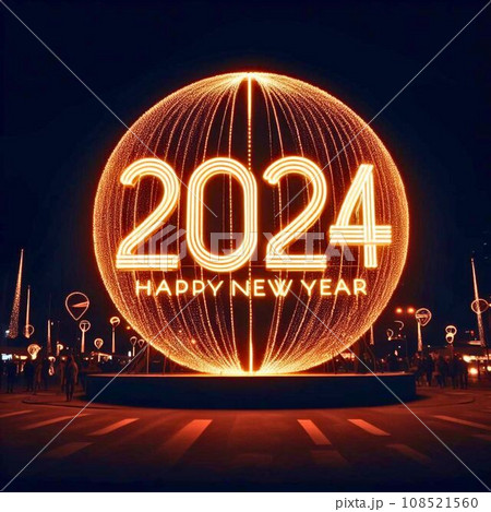 HAPPY NEW YEAR 2024 イメージ素材のイラスト素材 [108521560] - PIXTA