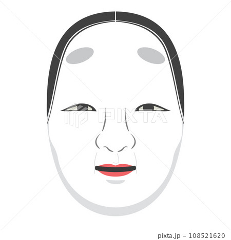 能面 小面のイラスト カラー 線なし 能面 小面のイラスト カラー 線なし 108521620