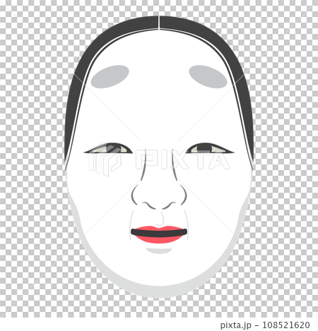 能面 小面のイラスト カラー 線なし 能面 小面のイラスト カラー 線なし 108521620