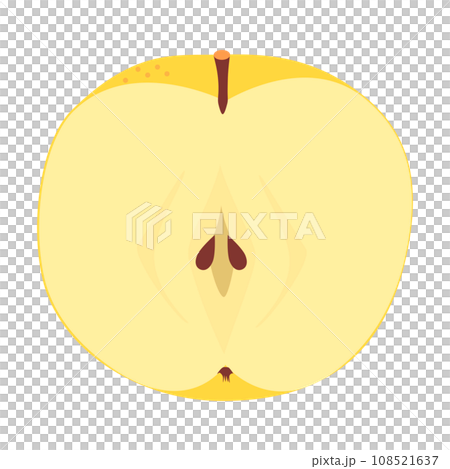 縱向切成兩半的梨橫切面的插圖，顏色，無線條 108521637