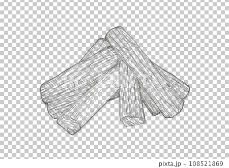 写実的な薪の手描きイラスト 108521869