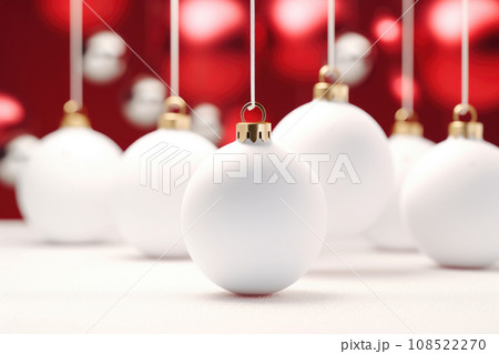 White Christmas ball on a red background 108522270