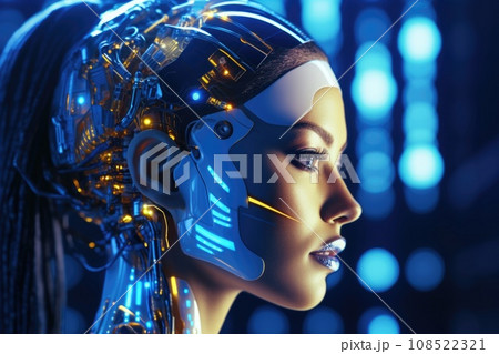 Futuristic illustration of generative artificial intelligence 108522321