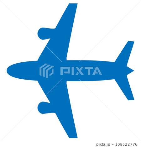 飛行機のシンプルなアイコン 青 108522776