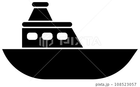 船のアイコン 黒 108523057