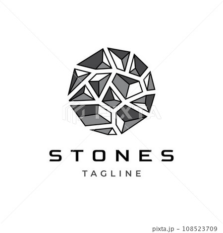 Stone logo design illustration vector template	 108523709
