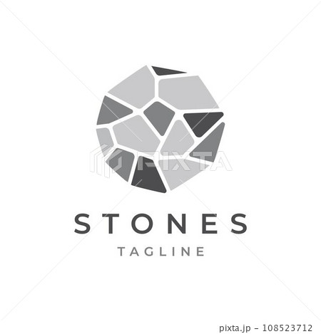 Stone logo design illustration vector template	 108523712