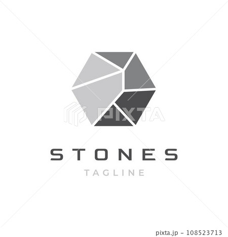 Stone logo design illustration vector template	 108523713