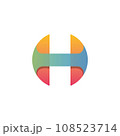 Colorful letter H logo design illustration vector template 108523714