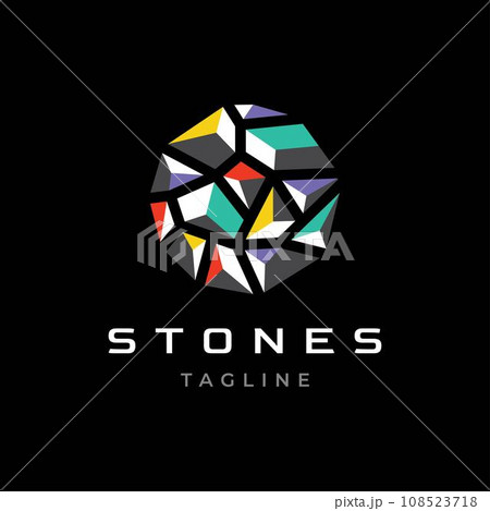 Premium stones logo design illustration vector template	 108523718