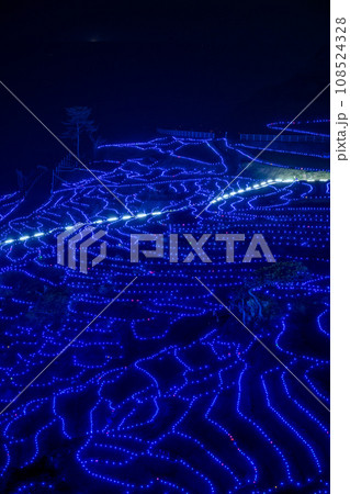 奥能登の観光名所|世界農業遺産の白米千枚田のイルミネーションの夜景|あぜのきらめき|石川県輪島市 奥能登の観光名所|世界農業遺産の白米千枚田のイルミネーションの夜景|あぜのきらめき|石川県輪島市 108524328
