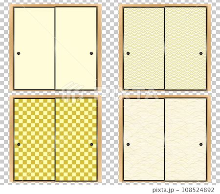 和柄の襖　4種類セット 108524892