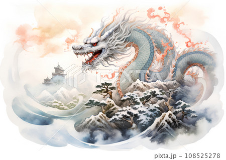 青い龍のイラスト 108525278