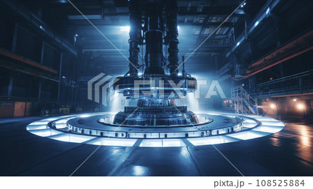 Futuristic nuclear power plant, industrial background Futuristic nuclear power plant, industrial background 108525884