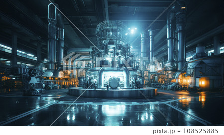 Futuristic nuclear power plant, industrial background 108525885
