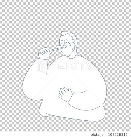 An elderly man brushing his teeth. An elderly man brushing his teeth. 108526315