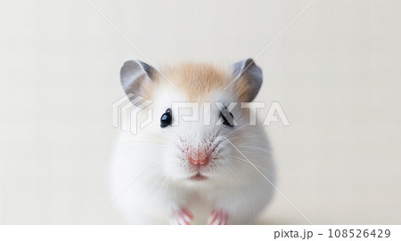 白背景のハムスター 108526429