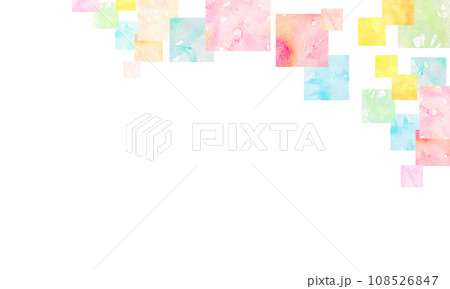 カラフルな幾何学模様 水彩のフレーム カラフルな幾何学模様 水彩のフレーム 108526847