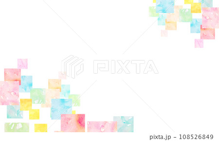 カラフルな幾何学模様 水彩のフレーム カラフルな幾何学模様 水彩のフレーム 108526849