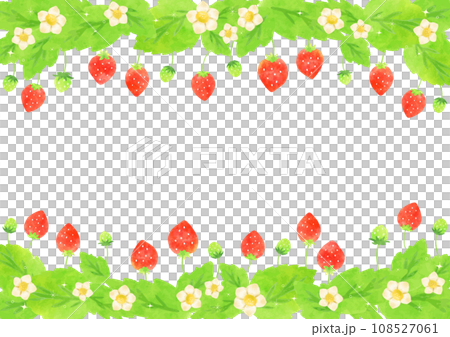 Cute strawberry frame illustration 108527061