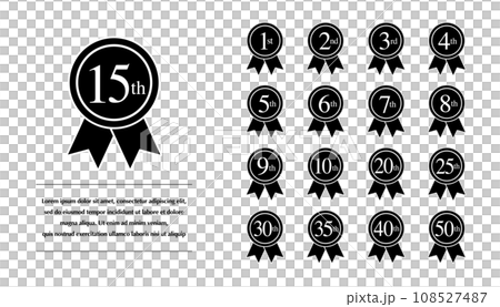 アニバーサリーロゼットのベクターイラストセット 108527487