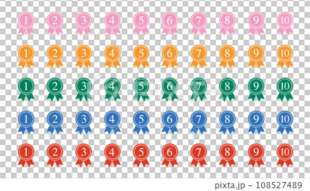 Vector illustration set of numbered rosettes 108527489