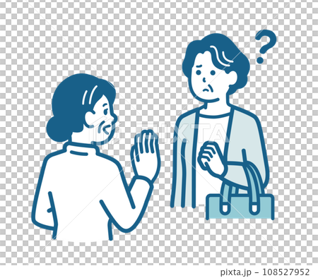 知り合いの顔がわからない高齢女性 108527952