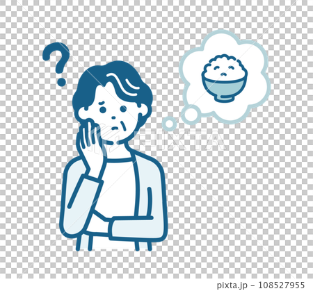 食事をとったか忘れる高齢女性 食事をとったか忘れる高齢女性 108527955