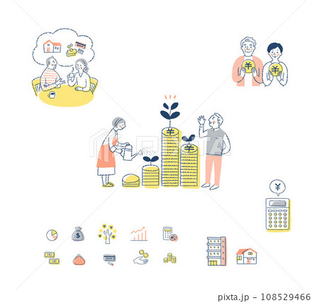お金・投資・資産運用関連と複数の人物　セット 108529466